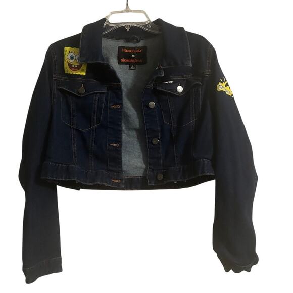 GUC Nickelodeon Members Only Youth Sponge Bob Squarepants Denim Jean Jacket Med - Picture 1 of 6